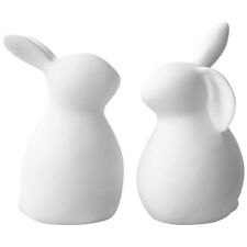 2Pcs Ceramic White Rabbit Easter Rabbit Figurines Statue Easter Bunny for Eas... picture