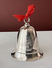 VTG Kirk Stieff 1989 Christmas Musical Silver Plated Bell Figurine/ Music Box picture