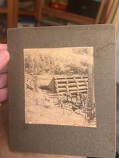 Antique Photo Log Crib Dam Construction Workers Drilling Rig c1900 Occupational picture