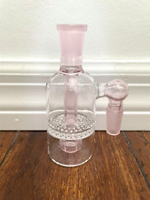 4.5” Premium Glass Water Pipe Ash Catcher Shower Homeycomb Perc 14mm Pink picture