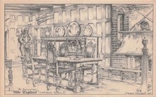 Olde England Huest House Victoria Edward Goodall Drawing Vtg Postcard H50 picture
