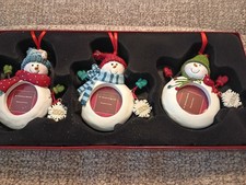 Set of 3 Christmas St. Nicholas Square Snowman Ornament Frames 2009 picture
