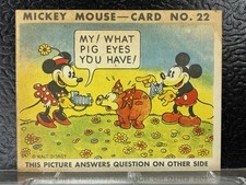 1935 Walt Disney Mickey Mouse Bubble Gum Question Card #22 Type 1 picture