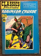 CLASSICS ILLUSTRATED #10 Robinson Crusoe by Daniel Defoe (HRN 114) VG+/FINE- picture