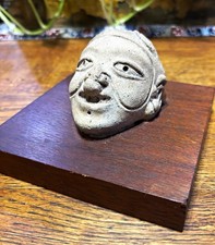 Authentic Pre Colombian Tumaco-La Tolita Terracotta Stone Mask/Beautiful Piece picture