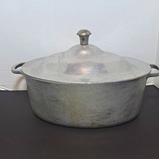Vintage Majestic Cookeware Cast Aluminum 13 Inch Roaster Pot with Lid USA Made picture