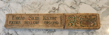 Antique Germany Uncle Sam Razor Extra Hollow Ground with Box Black Straight Edge picture