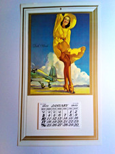 Vintage 1943 Calendar 'Tail Wind' January thru December Pin-up by Gil Elvgren picture