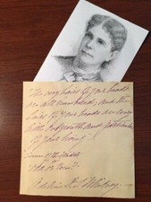 ADELINE DUTTON TRAIN WHITNEY QUOTE SIGNED FROM HER BOOK, ODD OR EVEN 1880 picture