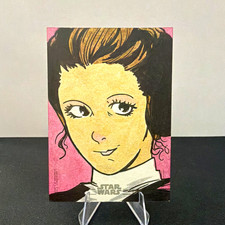 2025 Topps Star Wars Meiyo Princess Leia 1/1 Silver Foil Sketch Rich Hennemann picture