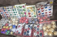 VINTAGE CHRISTMAS TREE GLASS ORNAMENTS MIXED LOT picture