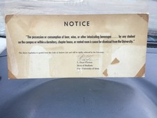 Vintage University of Iowa College Collectible Cardboard Sign Humor Very Rare picture