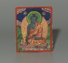 Real Tibet 19th Century Old Antique Buddhist Tsaklis Thangka Medicine Buddha picture