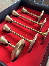 Vintage Brass Taper Candle Holders Graduated Set of 5 Candlesticks 7”-3” Boxed picture