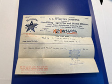 F.S Webster Non Filling Typewriter Stamp Ribbons Broadway New York NY Billhead picture
