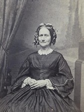 Antique 1860s Civil War Era CDV Victorian Woman 2c Revenue Stamp Cazenovia NY picture