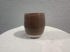 Jane’s Caramel Glassybaby Pre-Trisk Handblown Art Glass Candle Holders Striped picture