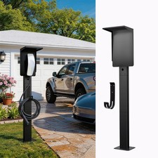 Heavy Duty EV Pedestal Outdoor Charger Weatherproof Black picture