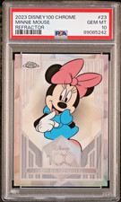 2023 Topps Chrome Disney 100 Minnie Mouse Refractor #23 PSA 10 Gem Mint RARE picture