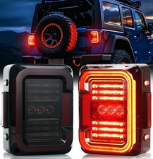 LED Tail Lights Compatible with Jeep Wrangler JK JKU 2007-2018, Unique C Shaped picture