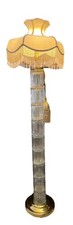 Vtg Hollywood Regency Gaetano Sciolari Style Brass Glass Column Floor Lamp picture