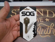 SOG Keychain Pocket Knife Lockback Plain Edge Blade picture