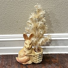 Vintage Bethany Lowe Easter Bunny Rabbit with Feather Tree Folk Art Retro RARE picture