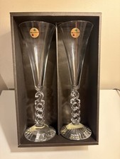 VTG Cristal d'Arques Millennium 2000 Commemorative Champagne Flutes Set of 2 picture