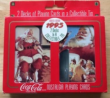 Vintage Limited Ed. Coca Cola 1995 2 Decks Playing Cards In Collectible Tin New picture