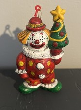 vintage 1980s Kurt S. Adler blow mold plastic circus clown ornament picture