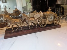 United Metal Goods 4-Horse Drawn Cherub Carriage Electric Mantel Clock picture