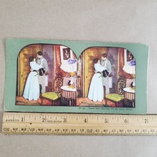 Vintage Stereoview Card Good-Bye Dearest Early 1900s Romantic Scene picture