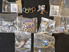 Vintage 1980 Lake Placid Winter Olympic (10) Different Lapel Pin Collection picture