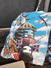Flagstone Painting Of Kokokci (Red Beards) Of the Corn Clan Signed M. Peyketewa picture