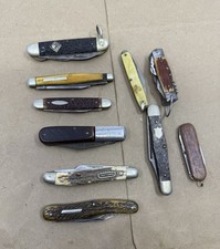 9 vintage unique pocket knives picture