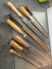 Vintage Lot Files Old Various Types Markings Wood Carving Tools Attic Find KN picture