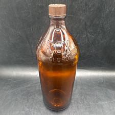 Clorox Vintage Amber Glass Advertising Bottle w/ Cap Pat 8-30-50 Embossed picture