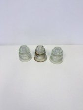 Lot Of 3 Vintage Hemingray-14 Clear Glass Insulator No Damage picture