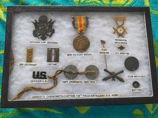 WWI US Army 139th Field Artillery Named Officer Grouping Captain Chenoweth Medal picture