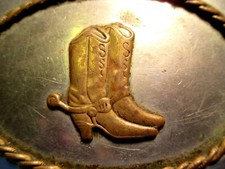  1950s Cool BUCKAROO Cowboy BOOTS Spurs Belt Buckle CHAMBERS Phoenix AZ  picture