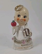 Vtg TMJ September Kewpie Angel Holding Apple And Books Figurine Japan picture
