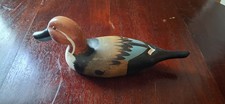 Vintage Hand Carved Wood Northern Pintail Duck Decoy Glass Eyes Miniature 8.5 picture