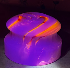 Vintage Houze Akro Agate Uranium Slag Glass For Lamp Or Smoking Stand picture