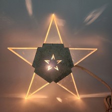Vintage Noma Glolite Neon Star Glass Metal Christmas Tree Topper Light picture