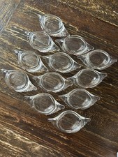 Set of 12 VTG Glasbake Clear Glass Dishes Deviled Crab Baking Shells 1950s picture