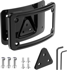 3 Hole Curved Laydown License Plate Mount Bracket w/Frame, Fit for All Harley... picture