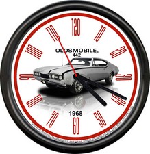 Licensed 1968 Oldsmobile Cutlass Hurst Silver General Motor Sign Wall Clock picture