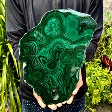 3.85LB Natural Green Malachite Slab Quartz Crystal Slice Ore Specimen Healing picture