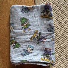 Vintage Franco 1998 Rugrats Twin Flannel Sheet Flat Chuckie Angelica Tommy Snow picture