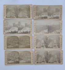 1889 antique WASHINGTON CENTENNIAL nyc PARADE STEREOVIEWS 8pc lot AMERICAN VIEW picture